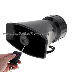 Còi hụ báo động công suất lớn 12V kèm remote DC100R (hú 4 âm)