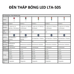 Đèn chớp tháp LTA-505 bóng Led 1 tầng (tùy chọn điện áp 12V, 24V, 110V, 220V)