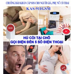 Bộ cảnh báo SOS khẩn cấp qua điện thoại KAS-911GSM (té ngã, đột quỵ, người già yếu, thai phụ trẻ em người sống một mình)