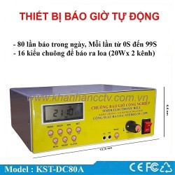 Bộ báo giờ tự động DC80AJ, 16 kiểu nhạc, kết nối amply