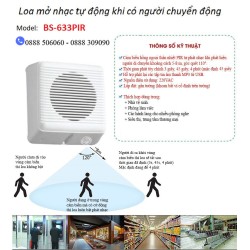 Loa hộp treo tường 6W BS-633A (lắp sẵn cảm biến hồng ngoại PIR, mở nhạc mp3 tự động phát khi có chuyển động bs-633pir)