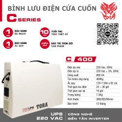 Bình lưu điện cho cửa cuốn C400 tải Motor 400Kg