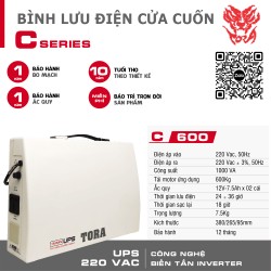 Bình lưu điện cho cửa cuốn C600 tải Motor 600Kg